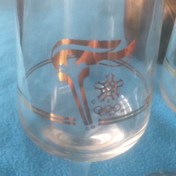 Set of 3 22k Gold Rim/Print 1988 Canada Olympic Torch Champaign Flutes 8” High - Picture 8 of 8